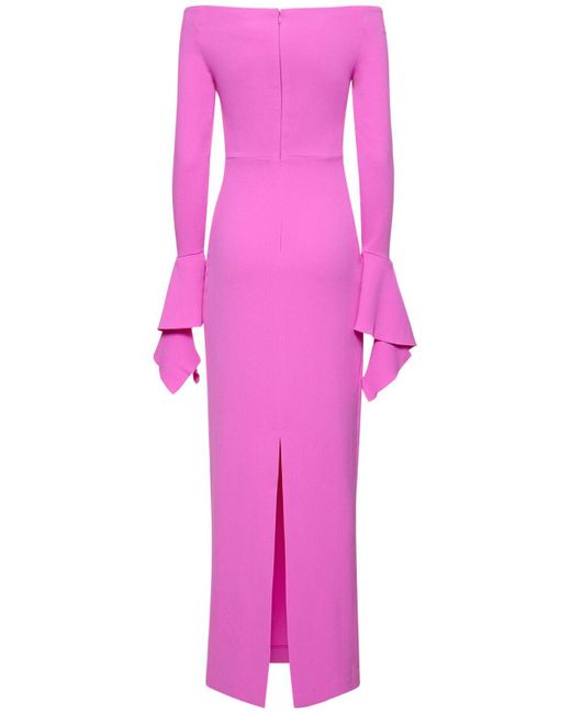 Solace London Amalie オフショルダークレープロングドレス Pink