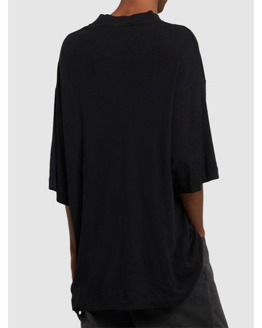 T-shirt oversize in jersey di cotone distressed di 1017 ALYX 9SM in Black da Uomo