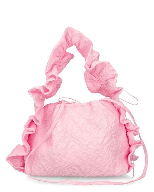 CECILIE BAHNSEN Pink Via Grappolo Matelassé Top Handle Bag
