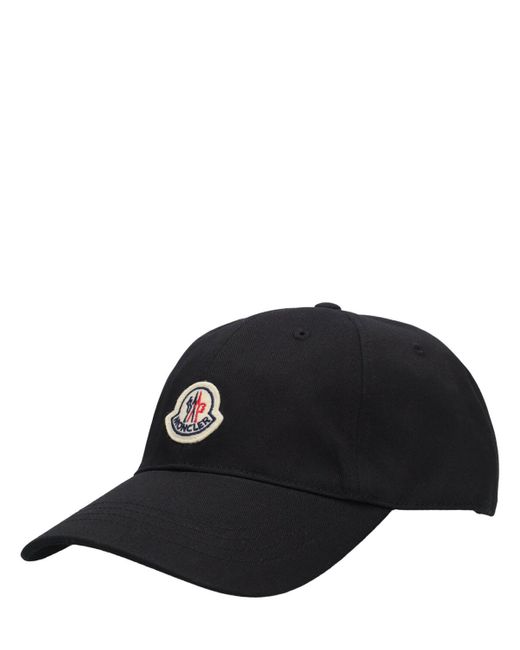 Moncler Black Embroidered Logo Cotton Baseball Cap for men