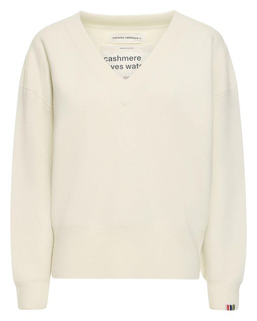 Extreme Cashmere Natural V Neck Cashmere Sweater