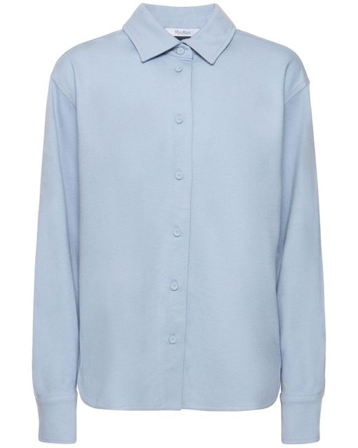 Camicia gilles in jersey di lana di Max Mara in Blue