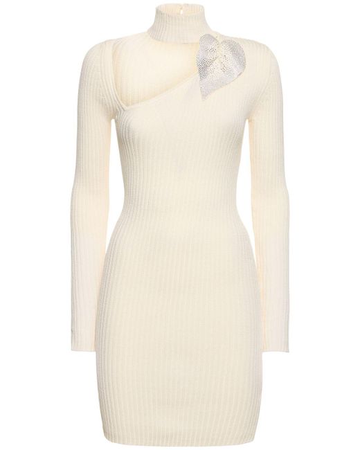 GIUSEPPE DI MORABITO Natural Cotton Mini Dress