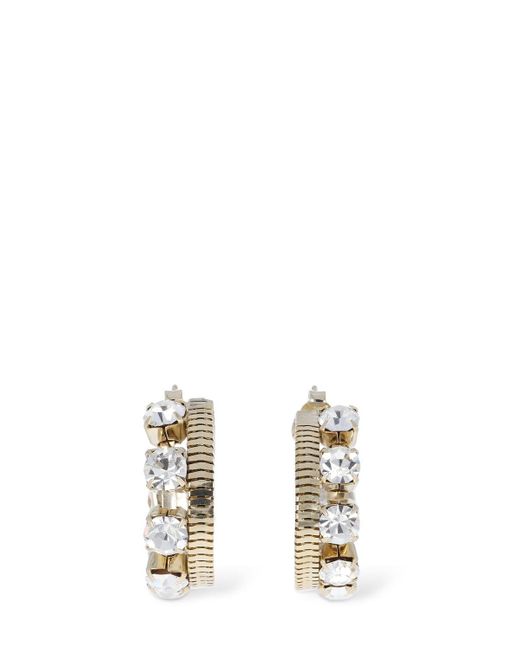 Rosantica Metallic Circe Crystal Hoop Earrings
