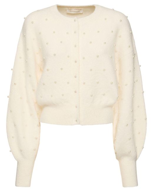 Zimmermann クラッシュビーズ付き アルパカブレンドカーディガン Natural