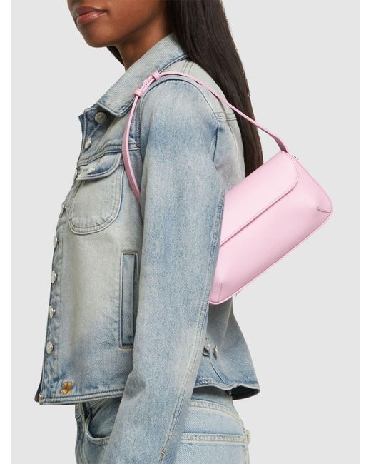 Courreges Pink Sleek Leather Shoulder Bag