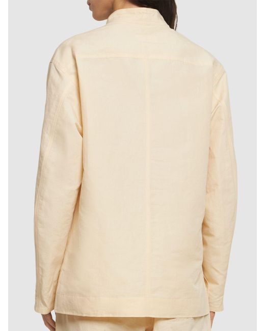 Auralee Natural Linen & Cotton Long Sleeve Shirt