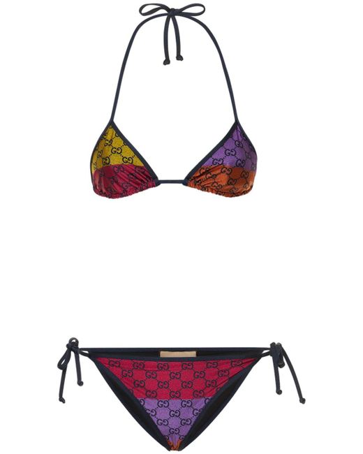 Gucci Gg Sparkling Jersey Bikini in Purple Lyst UK