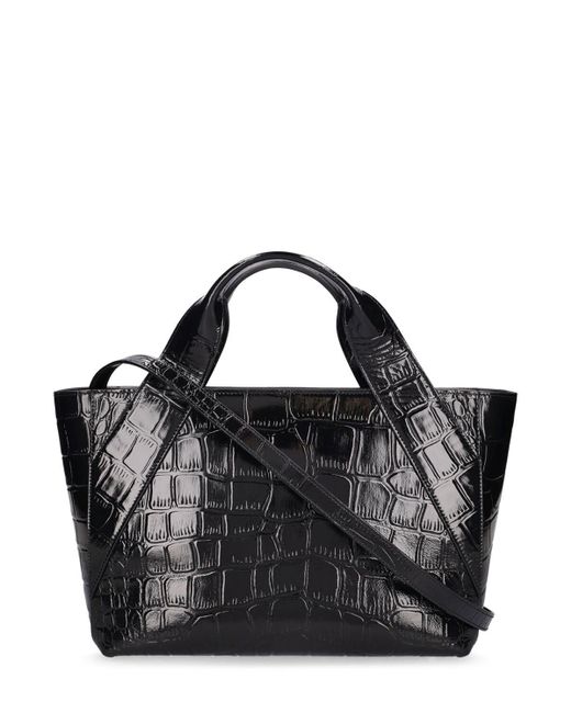Anine Bing Maya Embossed Leather Tote Bag in Black | Lyst
