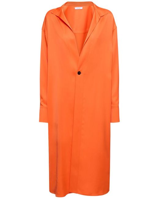 Ferragamo Orange Single Breasted Viscose Long Jacket