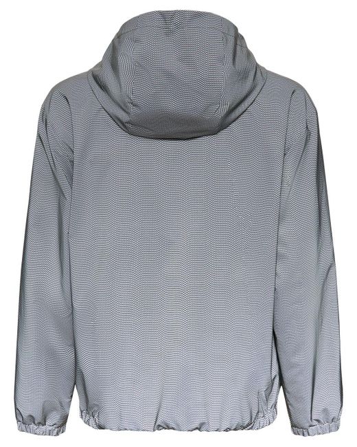 Moncler Gray Sautron Fishnet Print Tech Jacket for men