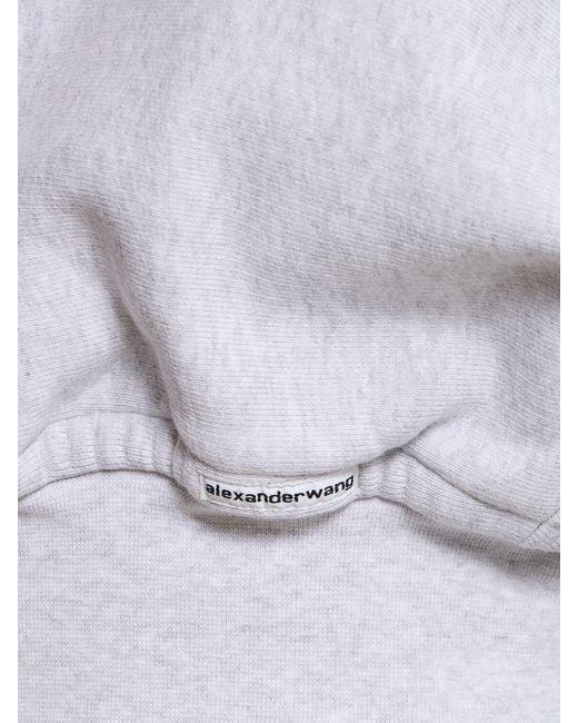 Suéter corto de algodón con cuello vuelto Alexander Wang de color White