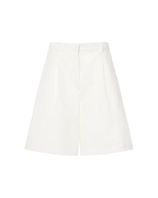 Shorts de lona de lino y algodón Weekend by Maxmara de color White