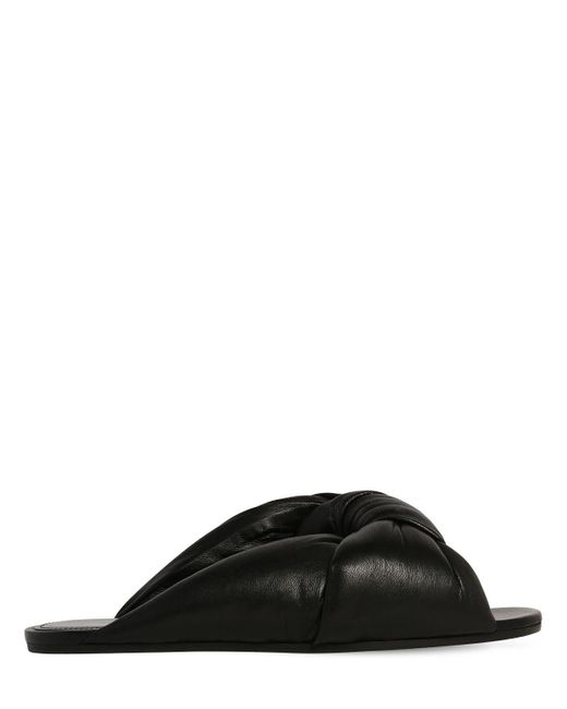 Balenciaga Black 10mm Drapy Padded Leather Mules