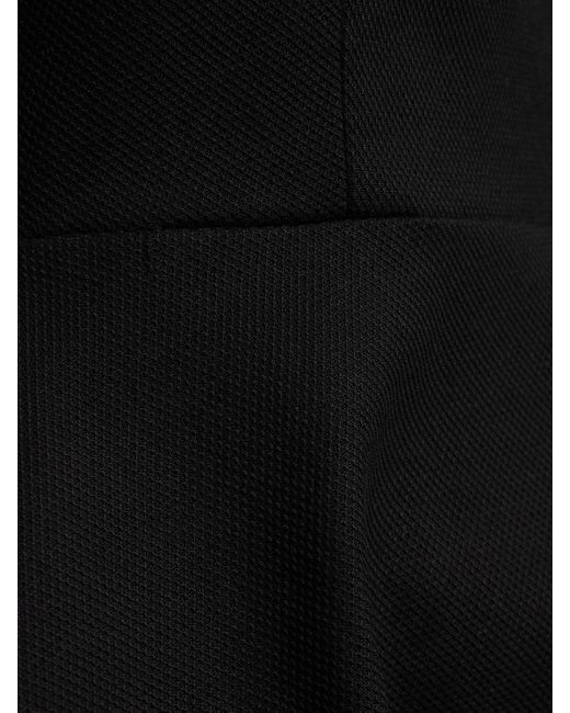 Theory Flared Stretch Cotton Mini Dress in Black