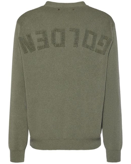 Golden Goose Deluxe Brand Green Journey Cotton Crewneck Sweater for men