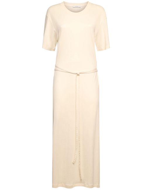 Lemaire Natural Belted Rib Jersey T-shirt Dress