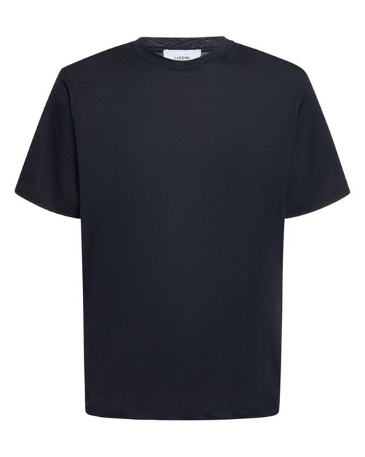 Lardini Blue Silk & Cotton T-shirt for men