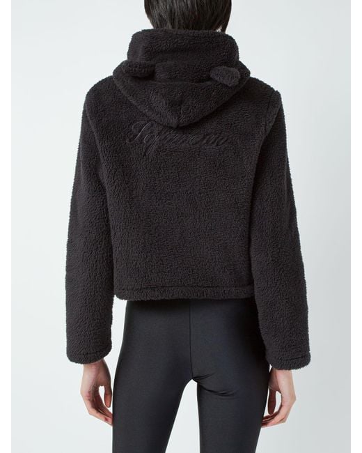 Balenciaga Black Heart Zip-Up Faux Fur Sweatshirt