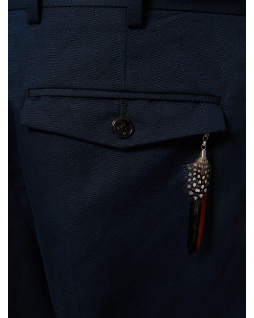 PT Torino Blue Rebel Cotton & Linen Pants for men