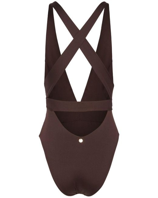 Max Mara Cristel One Piece Swimsuit in Brown | Lyst Australia