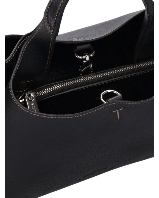 Tod's Black Micro Top Handle Leather Bag