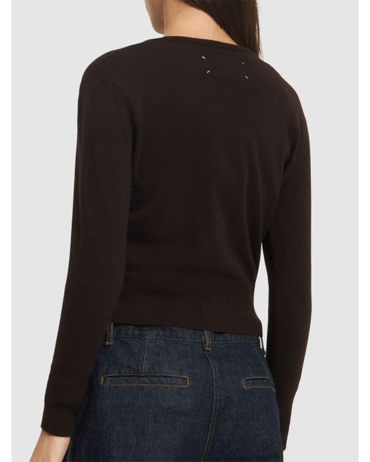 Maison Margiela ウールニットカーディガン Black