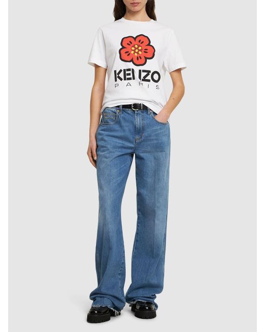 T-shirt loose en coton boke flower KENZO en coloris White