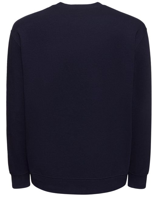 Brunello Cucinelli Sweatshirt Aus Baumwolle Mit Logostickerei in Blue für Herren
