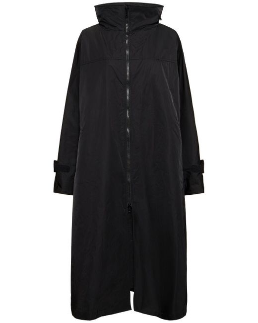 Yohji Yamamoto Black Hooded Tech Long Coat