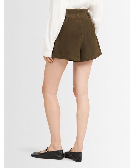 Frankie Shop Natural Lise Suede Shorts