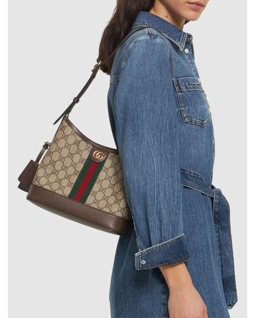 Gucci Gray Small Ophidia gg Canvas Shoulder Bag