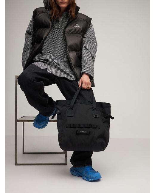 Balenciaga Army Recycled Polyamide Tote Bag in Black for Men | Lyst