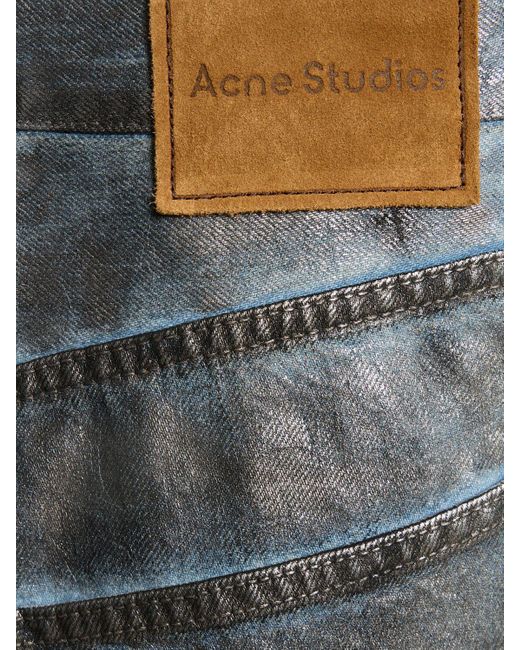 Jeans lunar in denim di cotone spalmato di Acne in Gray da Uomo