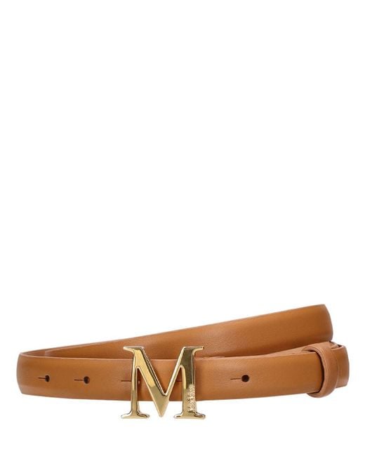 Max Mara White 20mm Classic Leather Belt