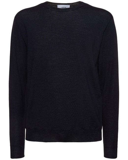 Lardini Blue Wool Blend Crewneck Sweater for men