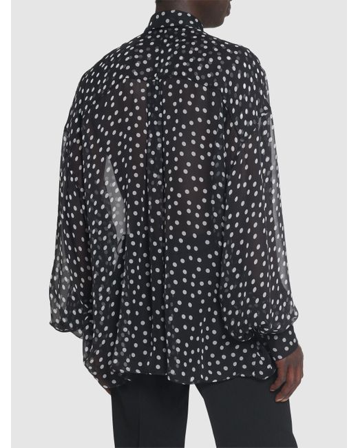 Camisa de chifón con lunares Dolce & Gabbana de hombre de color Black
