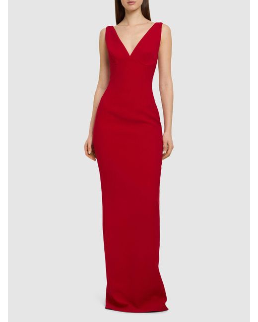 Monot Red Langes Kleid Aus Satin