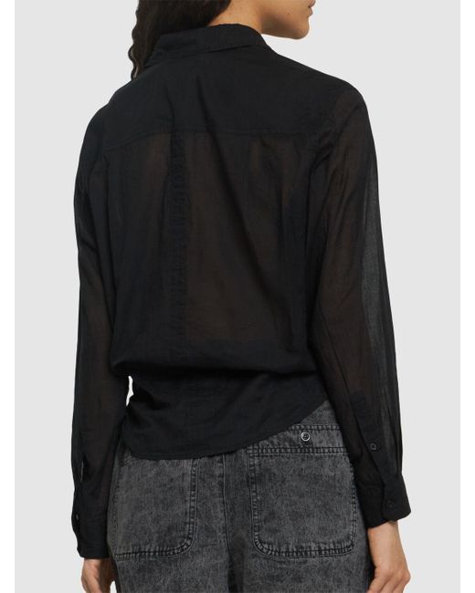Isabel Marant Black Nath Self-tie Cotton Shirt