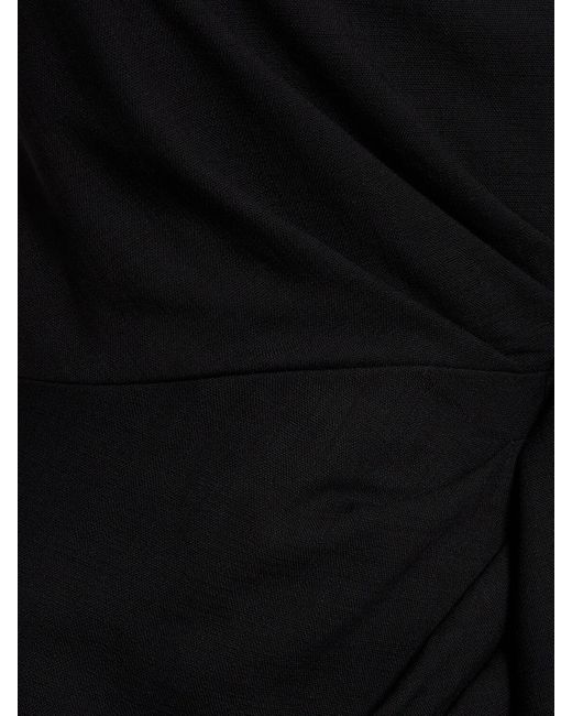 MSGM Black Viscose Blend Midi Dress W/Bow