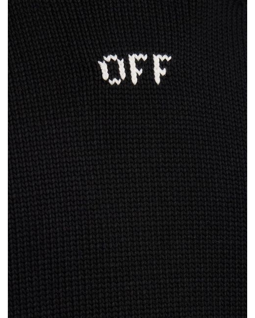 Off-White c/o Virgil Abloh Black Stitch Arrow Cotton Blend Knit Hoodie for men