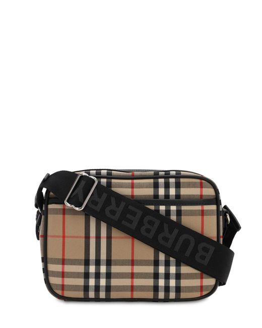 burberry check canvas crossbody bag