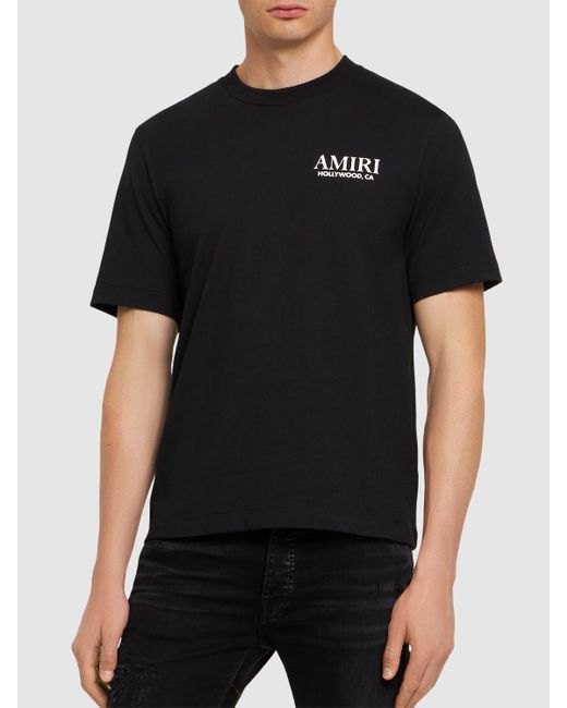 Amiri Black Bones Stacked Cotton T-shirt for men