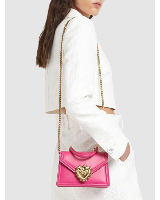 Dolce & Gabbana Mini Devotion レザートップハンドルバッグ Pink