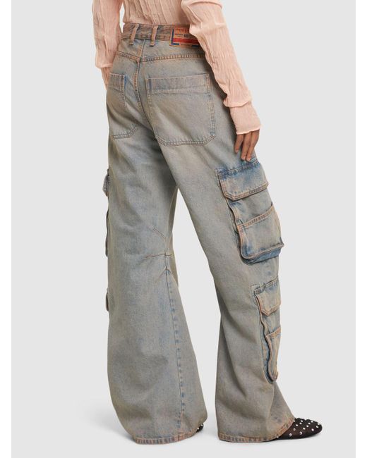 DIESEL Gray Sire Denim Cargo Jeans