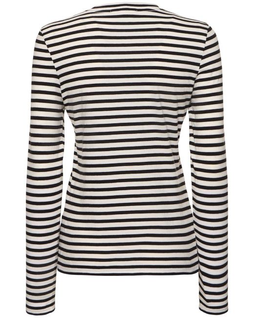 Nili Lotan Black Susana Striped Long Sleeve T-shirt