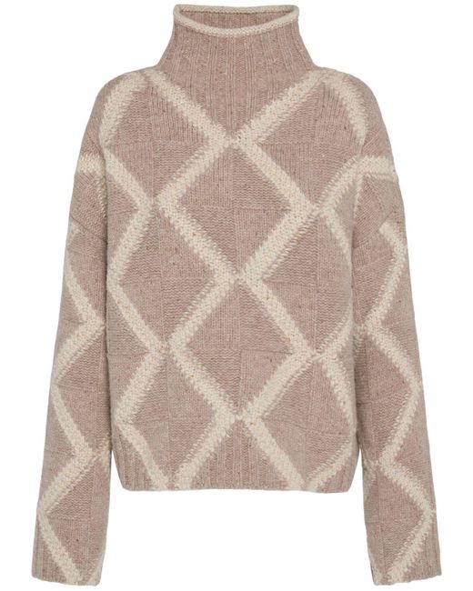 Bottega Veneta Multicolor Wool Argyle Intarsia Sweater
