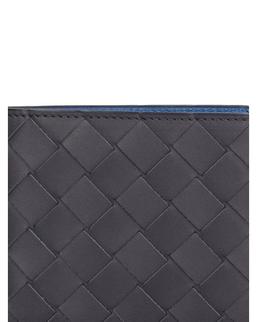 Bottega Veneta Gray Intrecciato Leather Bi-fold Wallet for men