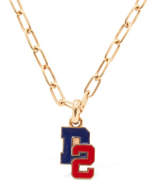 DSquared² Metallic College Long Chain Necklace