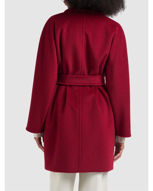 Manteau en laine et cachemire & ceinture addurre Max Mara en coloris Red